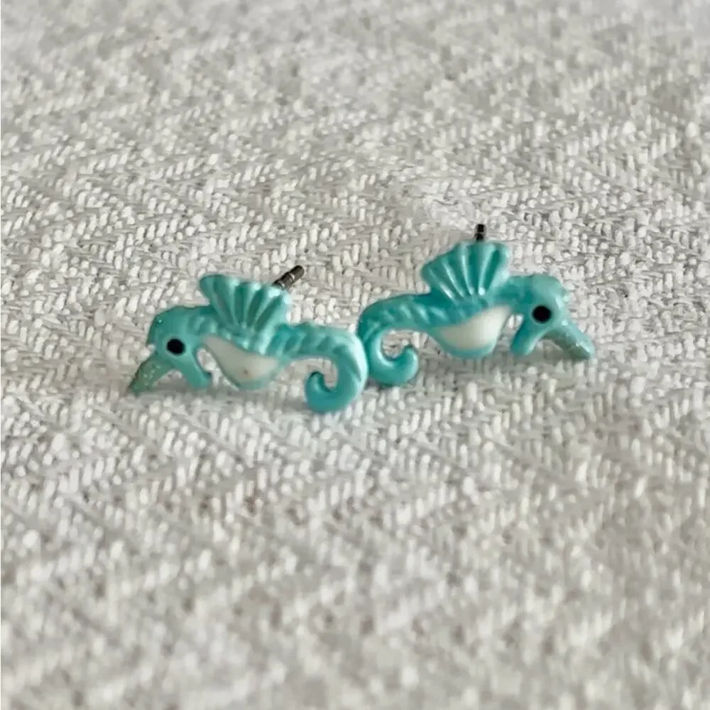 Turquoise Seahorse Earrings- mini